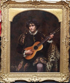 Portrait of a Victorian Rock Star - British 19thC Pre Raphaelite oil painting