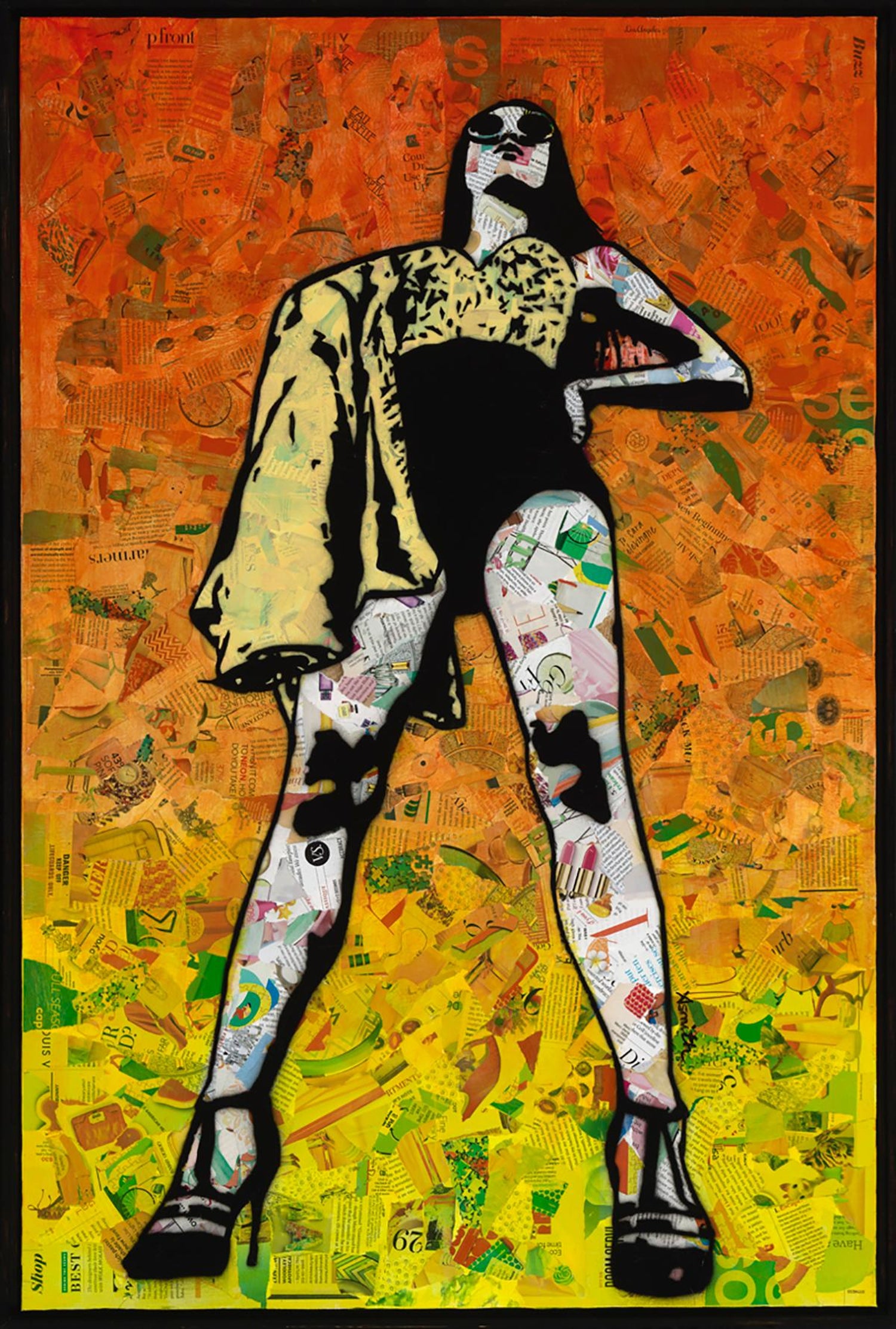 Amy Smith Brave Magazine Collage Acrylic And Spray Paint On