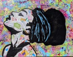 Share the Love -Street Art Painting of Black Woman Impressionist