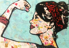 "Stronger" - Mixed Media Collage and Acrylic on Canvas