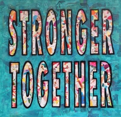 Stronger Together - Empowering, Framed Mixed Media Pop Art Painting