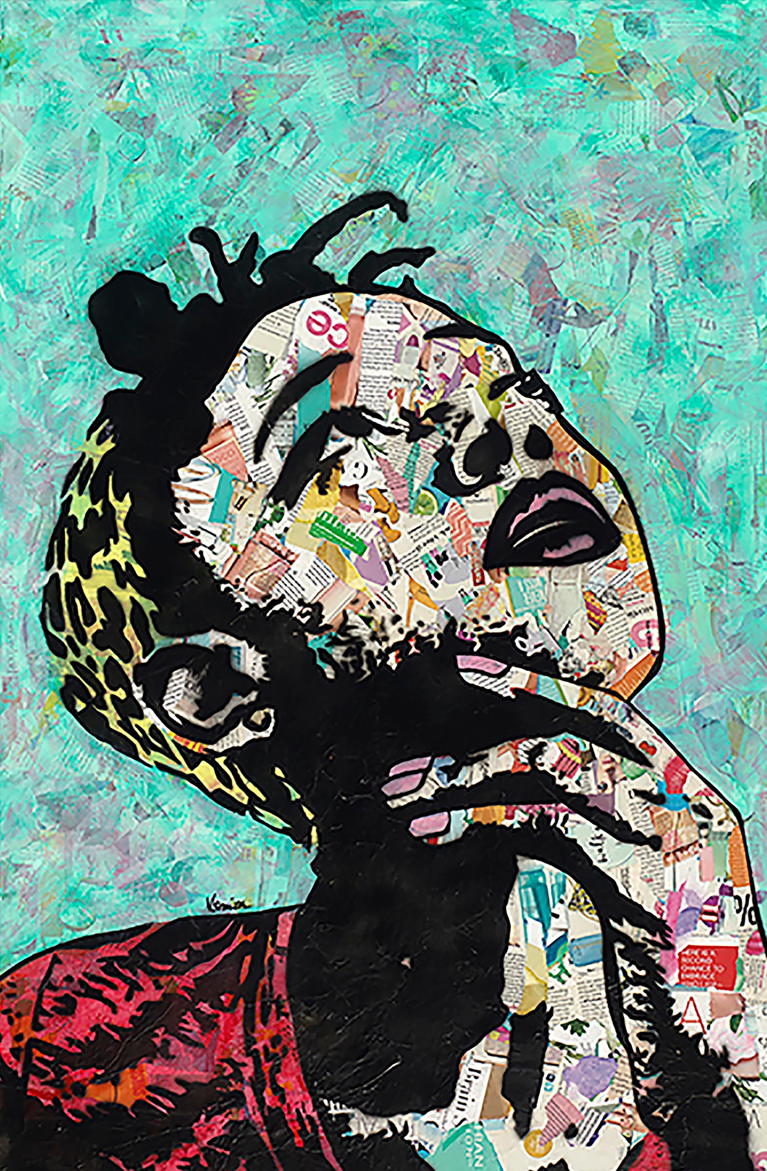 Collage et acrylique sur toile // Collage and acrylic on canvas Art