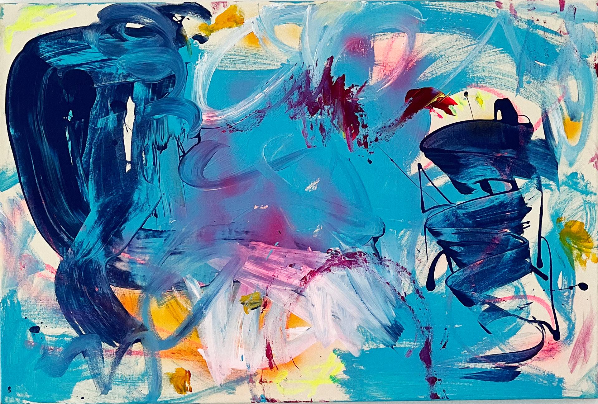 Abstract Painting di Amy Smith - Sogno blu - acrilico su tela