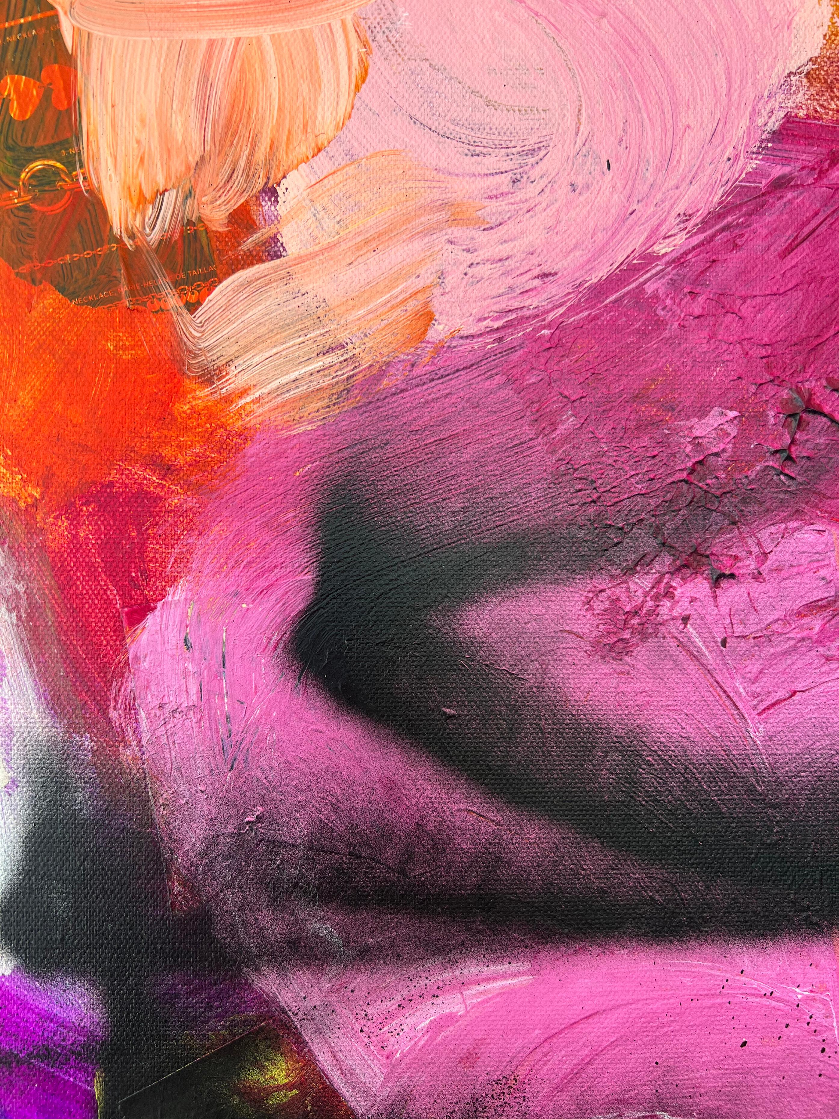 Joy in Every Moment - acrylic on canvas - Pink Abstract Painting by Amy Smith