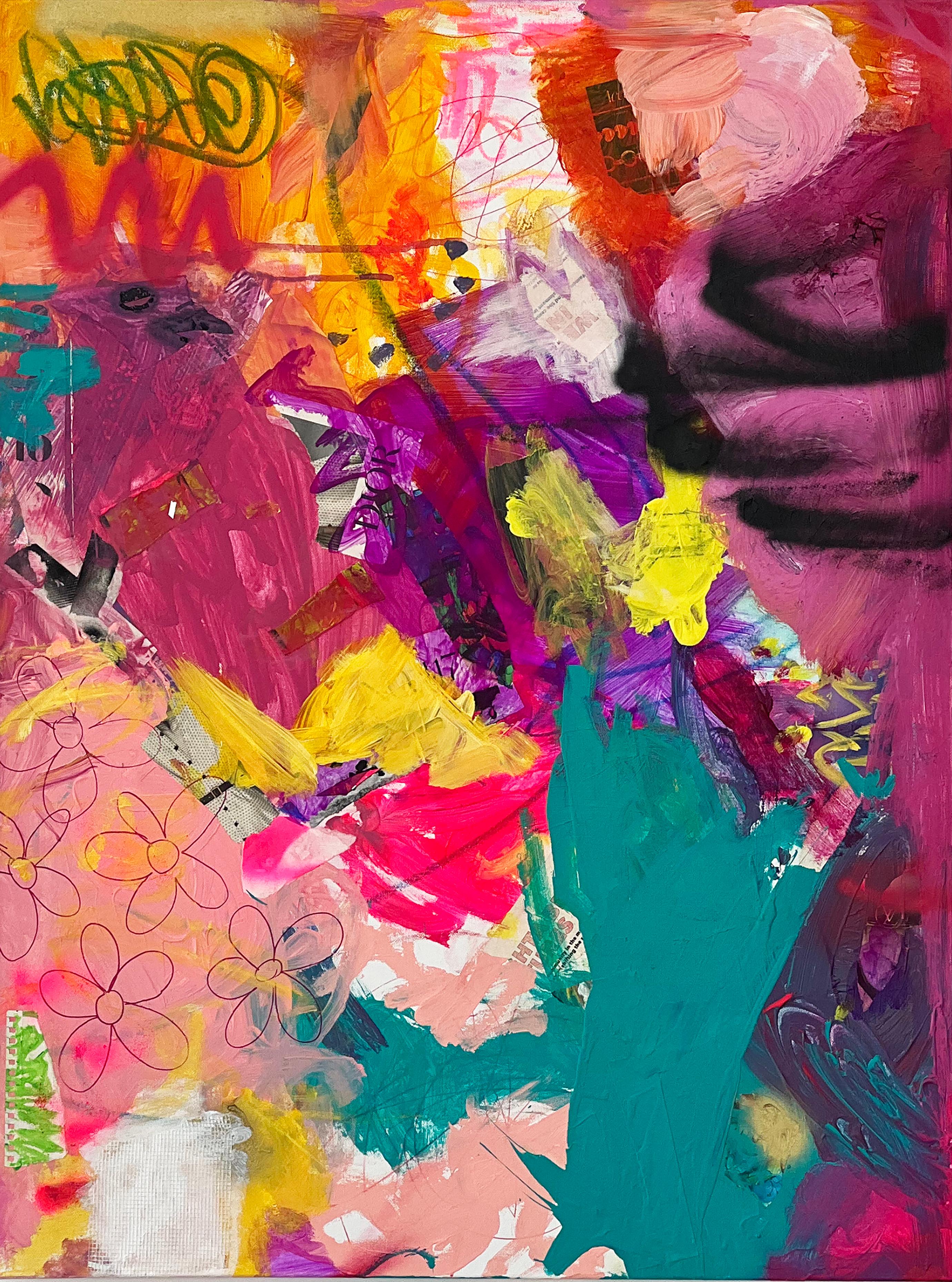 Amy Smith Abstract Painting - Joy in Every Moment - acrylic on canvas