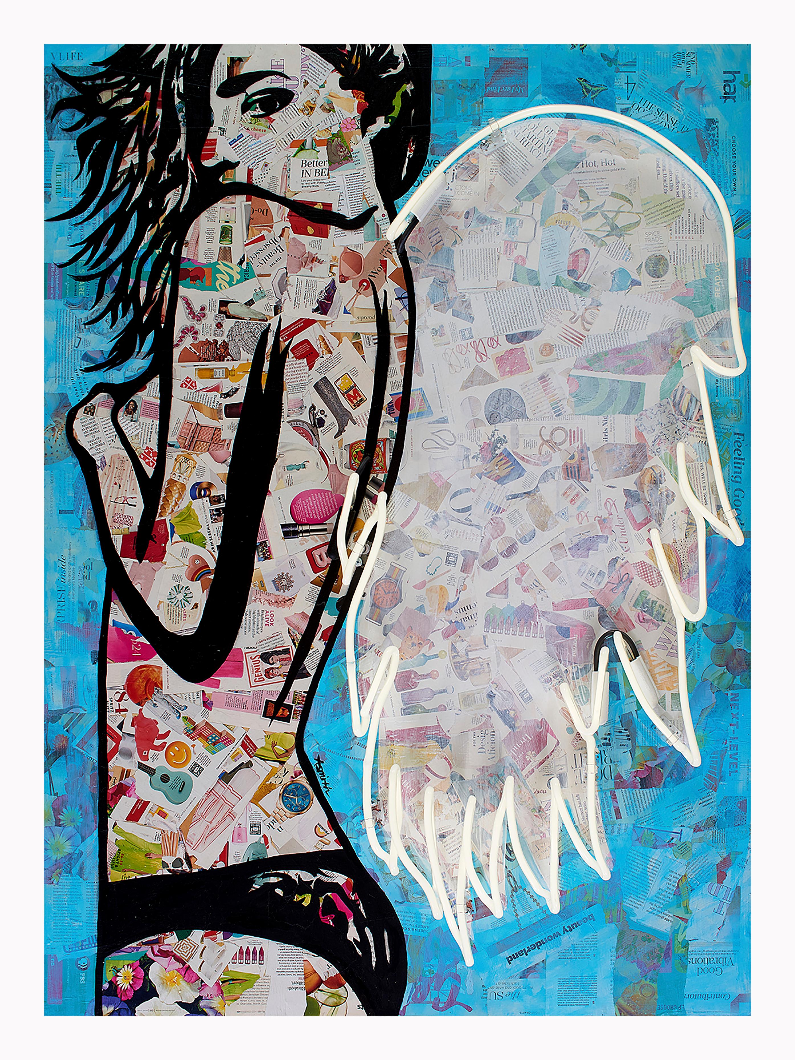 Amy Smith Abstract Painting - "Winged"  Framed Giclee Print