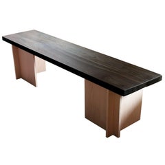 Amy Solid Walnut and Maple Bench