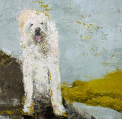 Don't Forget Me by Amy Sullivan Contemporary Dog Painting with Dog