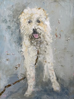 Doodleness! by Amy Sullivan Large Contemporary Dog Painting with Dog