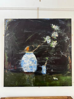 Large Abstract Painting Contemporary Mixed Media on Panel Square 48 x 48