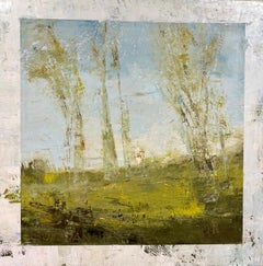 Wistful Occurance par Amy Sullivan, grande peinture de paysage contemporaine carrée
