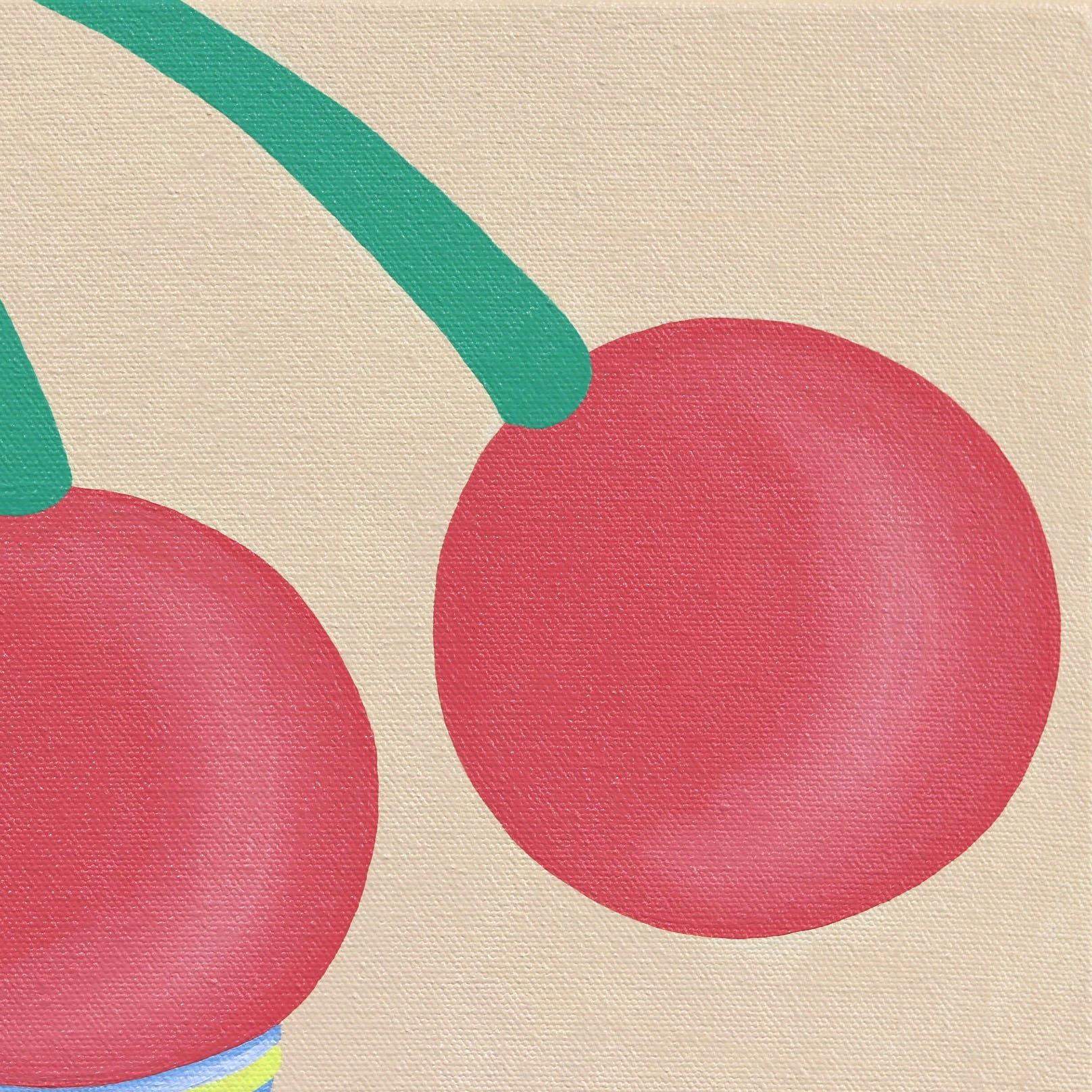 Cherry Bliss - Original Red Cherries Still Life Painting  For Sale 1