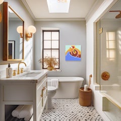 Sunset - Original Surrealist Colorful Figurative Painting