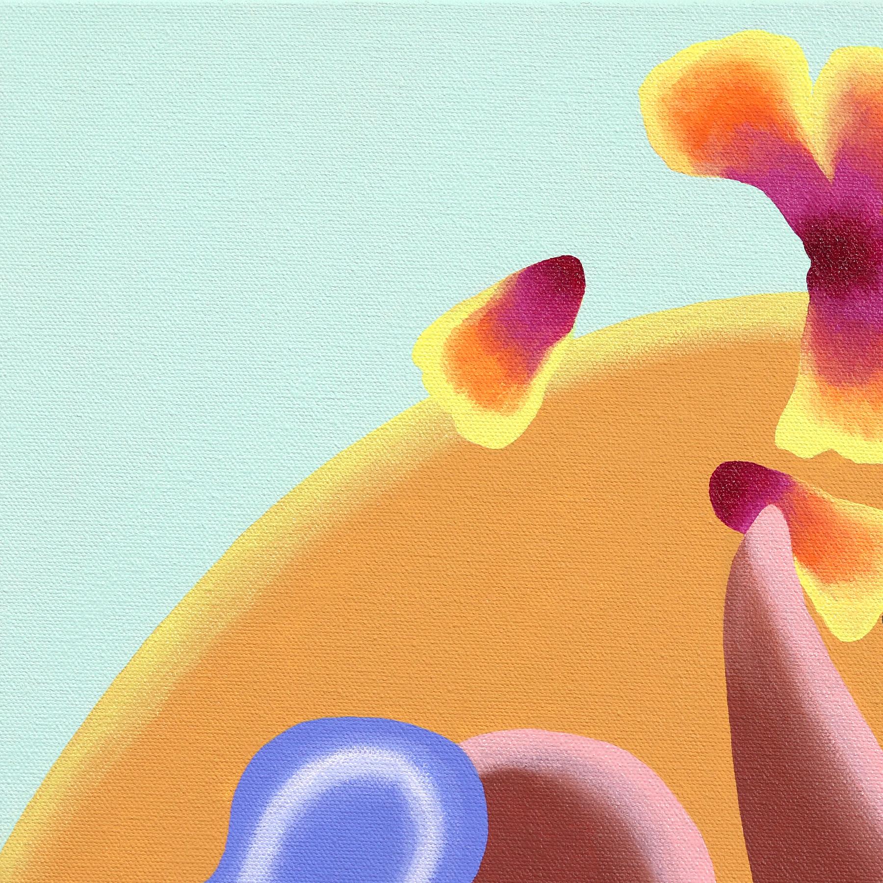 Sonnenuntergang – Original surrealistisches, farbenfrohes, figuratives Gemälde (Zeitgenössisch), Painting, von Amy Tai