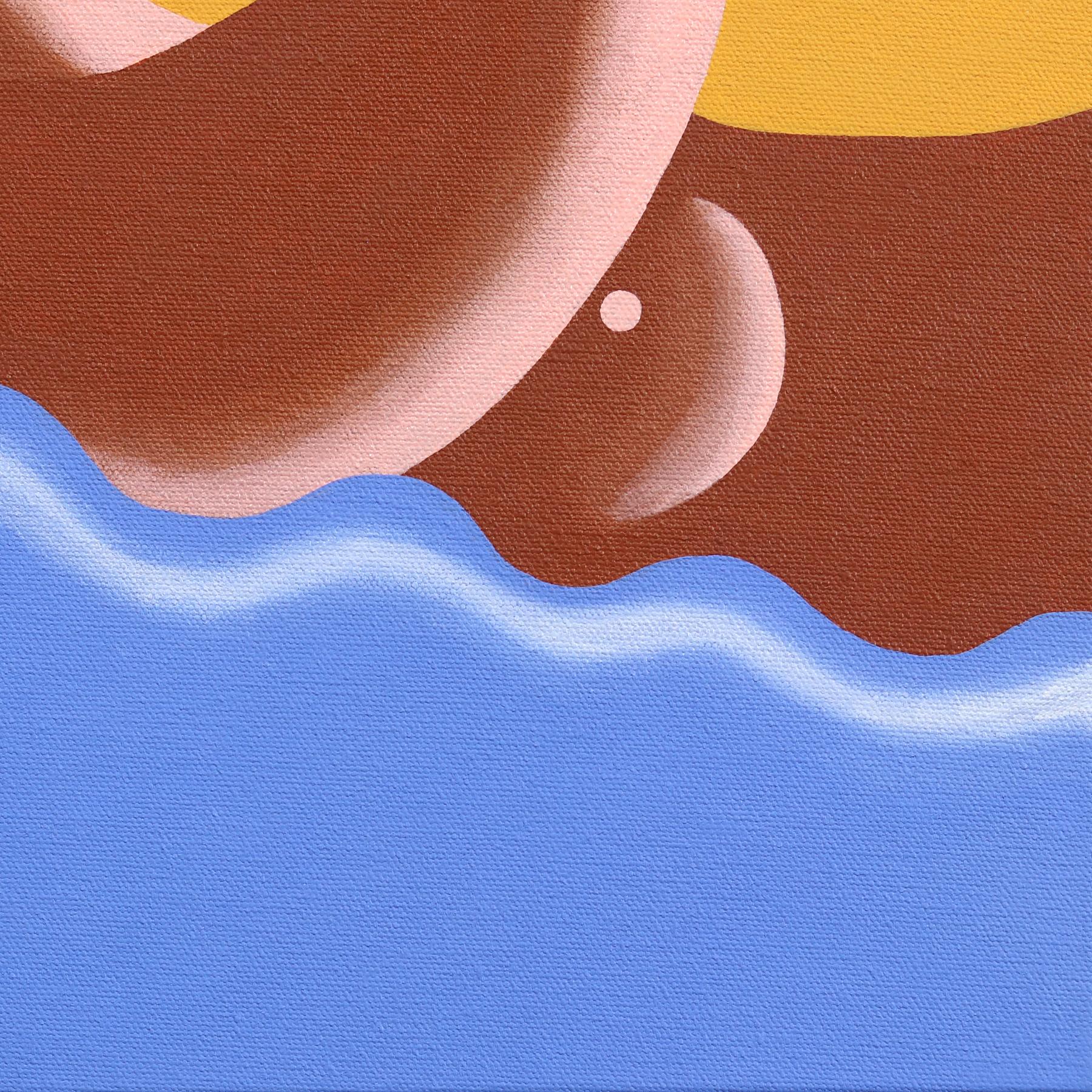 Sonnenuntergang – Original surrealistisches, farbenfrohes, figuratives Gemälde im Angebot 4
