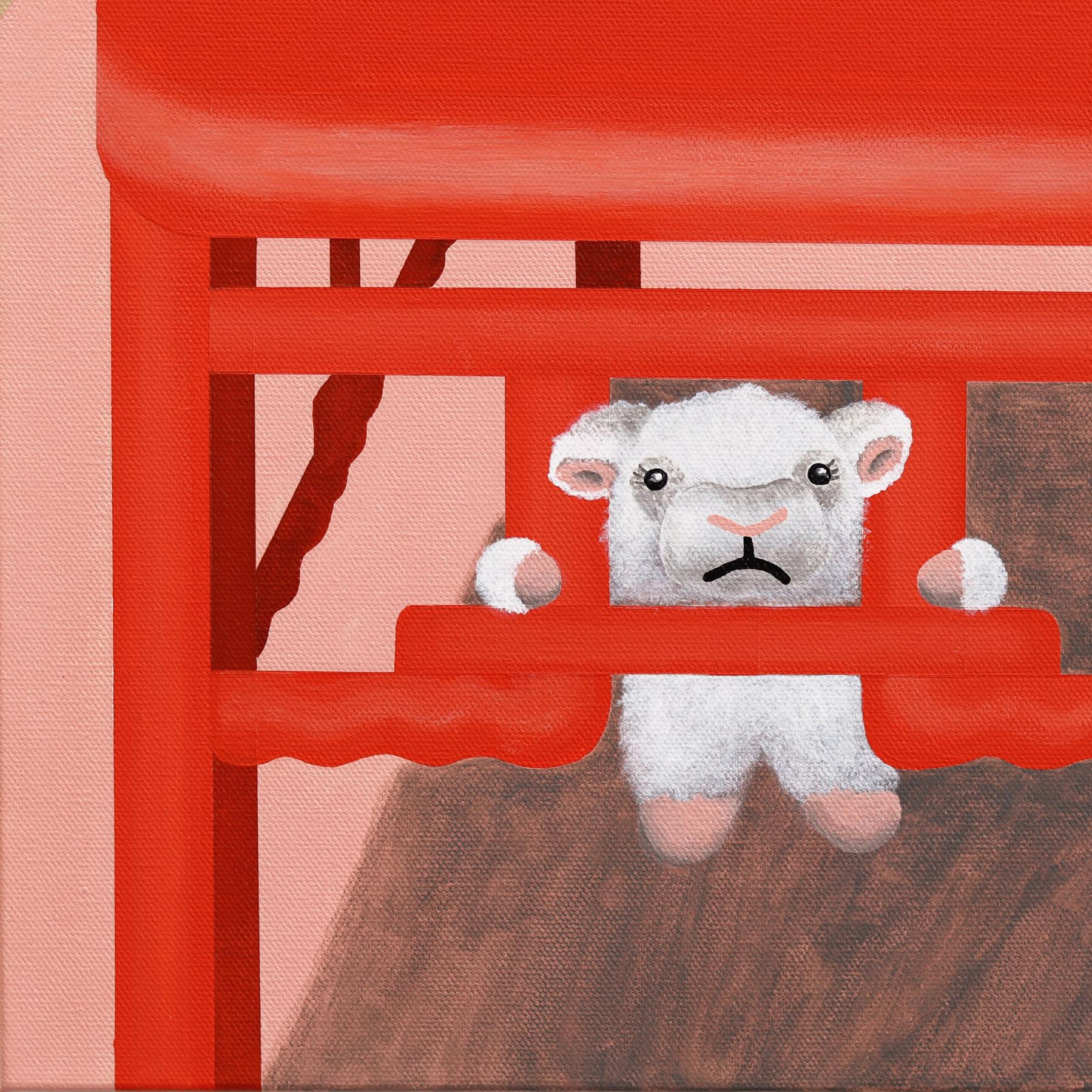 Supernatural Delight - Original Surrealist Buntes Tier-Stillleben Gemälde im Angebot 2