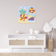 Sweet Haze - Original Surrealist Vibrant Still Life Painting on Canvas