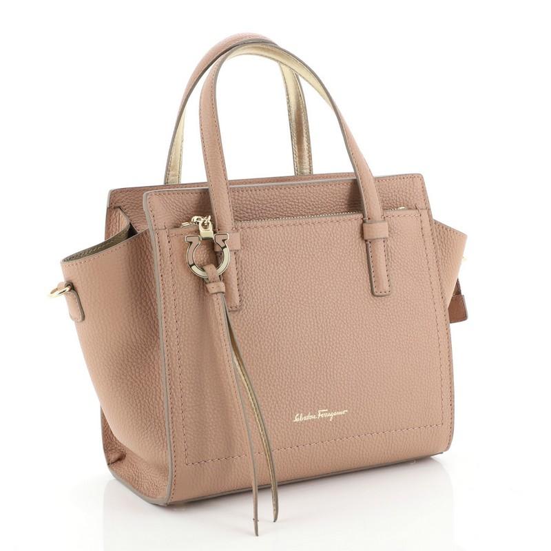 Brown Amy Tote Pebbled Leather Mini