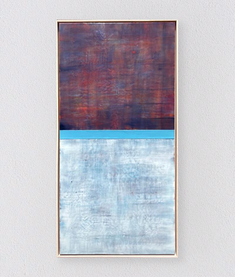 Amy Van Winkle Abstract Painting - Hold the Line #2 - Contemporary Encaustic on Panel, Framed, 2022