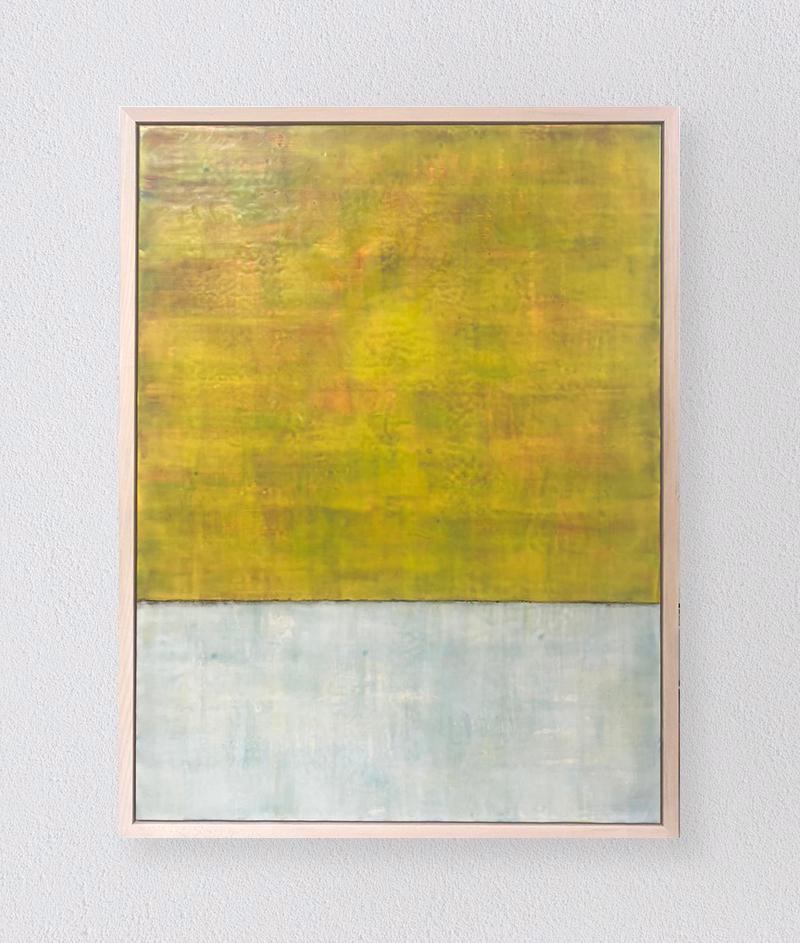 Amy Van Winkle Abstract Painting – Ray of Light #1 - Zeitgenössische Enkaustik auf Platte, gerahmt, 2022