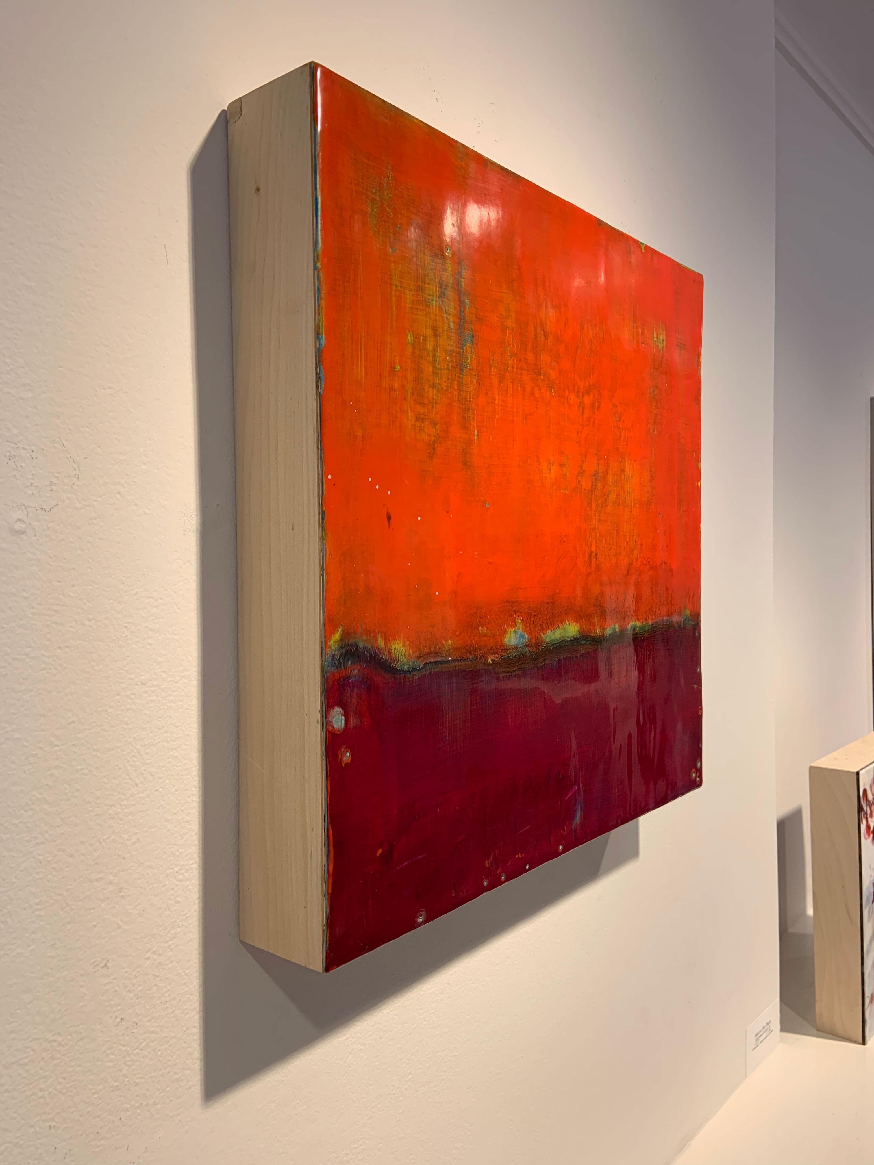 Sunset Santa Fe (Rot), Abstract Painting, von Amy Van Winkle