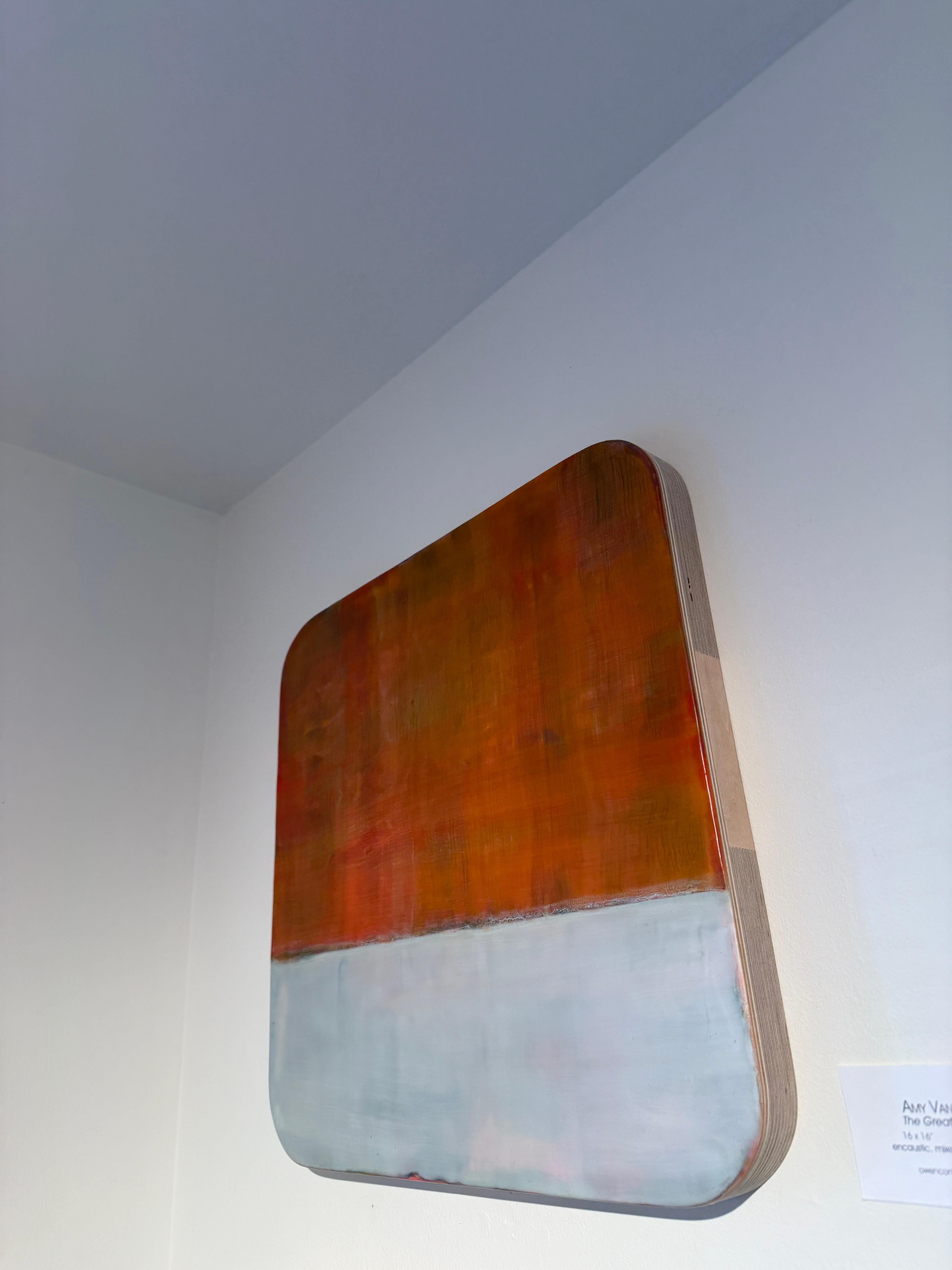 Encausto su pannello.


È semplice: creo arte perché mi rende felice.  Cerco di non pensare troppo al processo che sto dipingendo e lascio che sia la mia intuizione a guidarmi. Mi piace stendere strati e strati di colore senza sapere se emergeranno