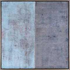 "The Way It's Meant To Be" Encaustic Blue and Periwinkle Color Blocking on Board