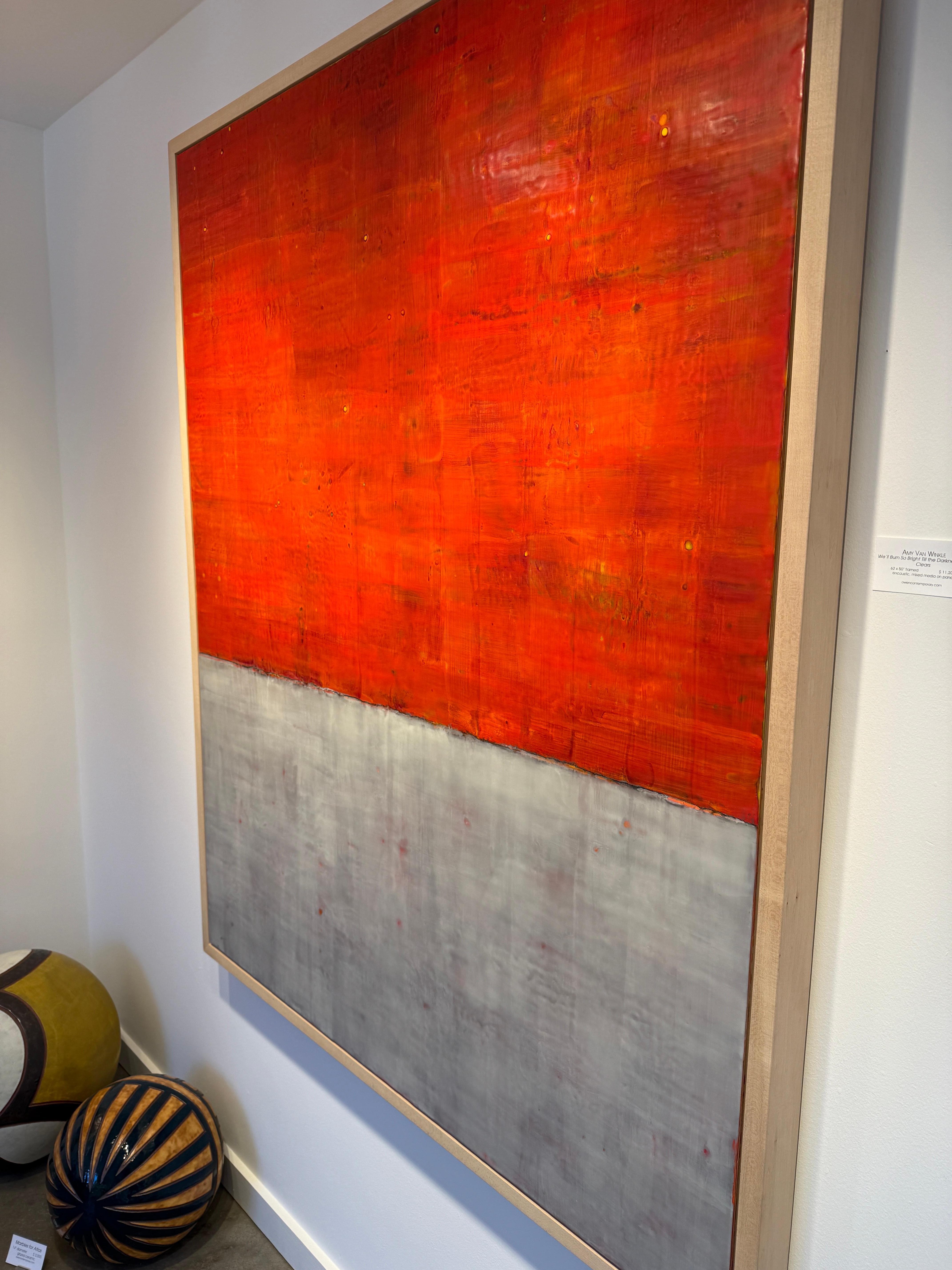 Enkaustik auf Platte.  blau teal aqua weiß gelb orange marineblau rot 


Es ist ganz einfach: Ich mache Kunst, weil sie mich glücklich macht.  Ich versuche, nicht zu viel über den Prozess des Malens nachzudenken und mich von meiner Intuition leiten