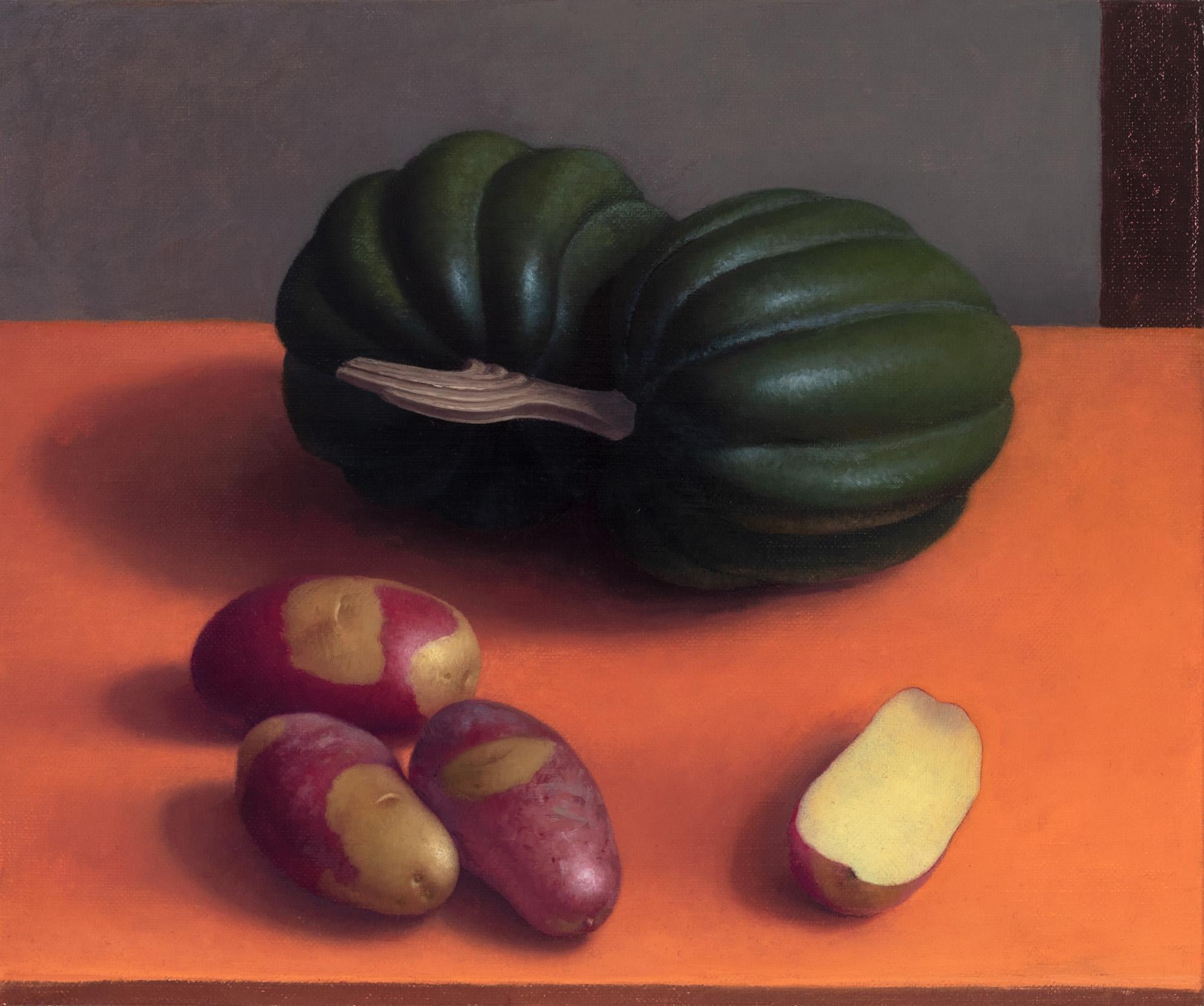 Amy Weiskopf Still-Life Painting - Acorn Squash and Potatoes