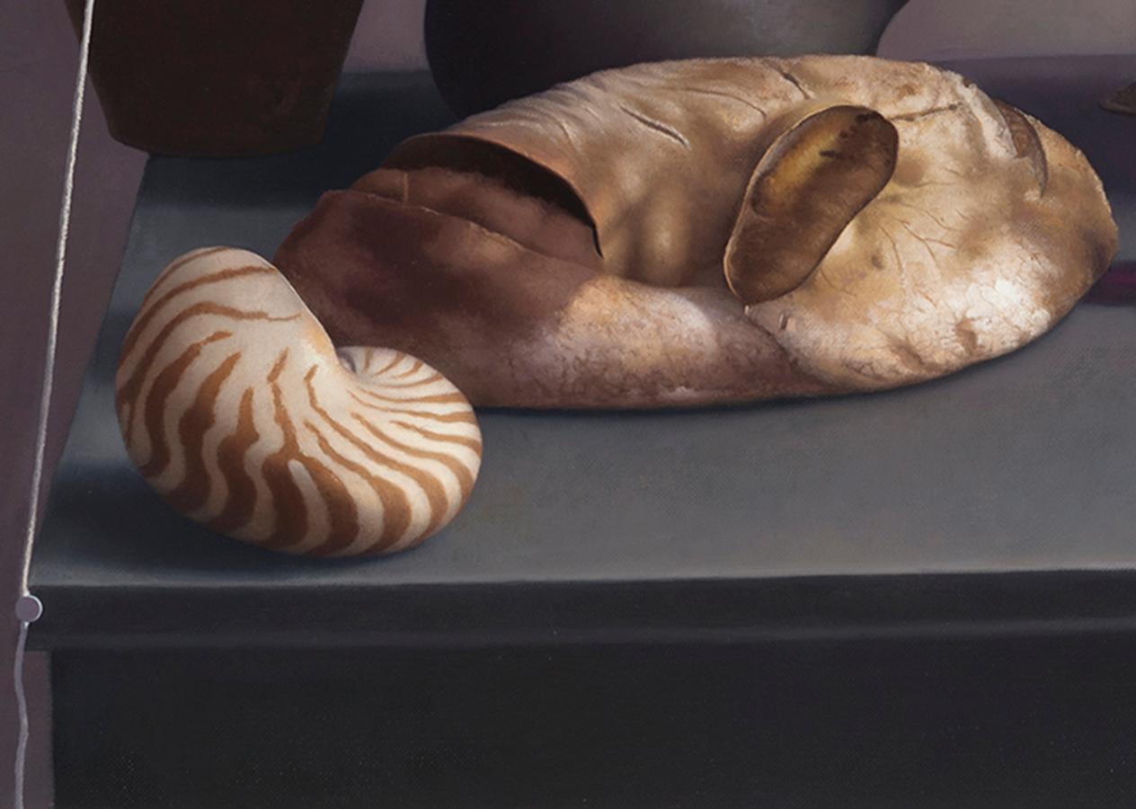 still life with bread and eggs