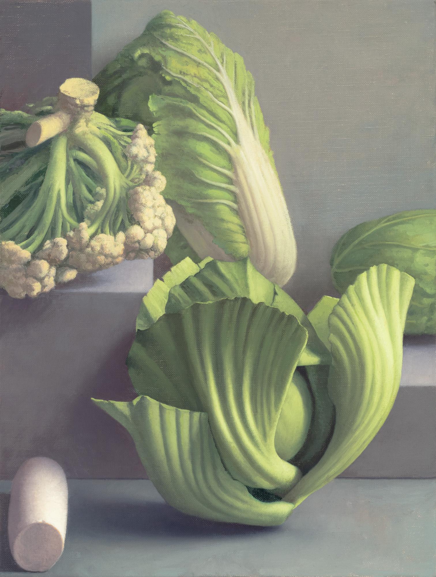 Amy Weiskopf Still-Life Painting - Still Life with Green Cabbages