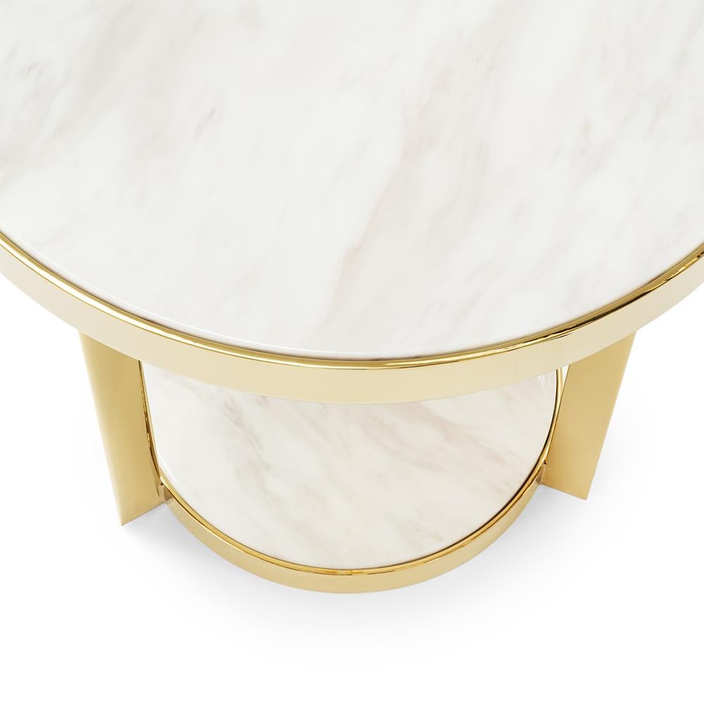 Contemporary Amy White Side Table For Sale