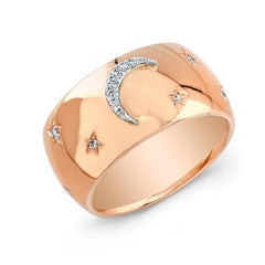 Amy Y 18 Karat Gold and Diamond Sun, Moon and Stars Ring 'Chloe'