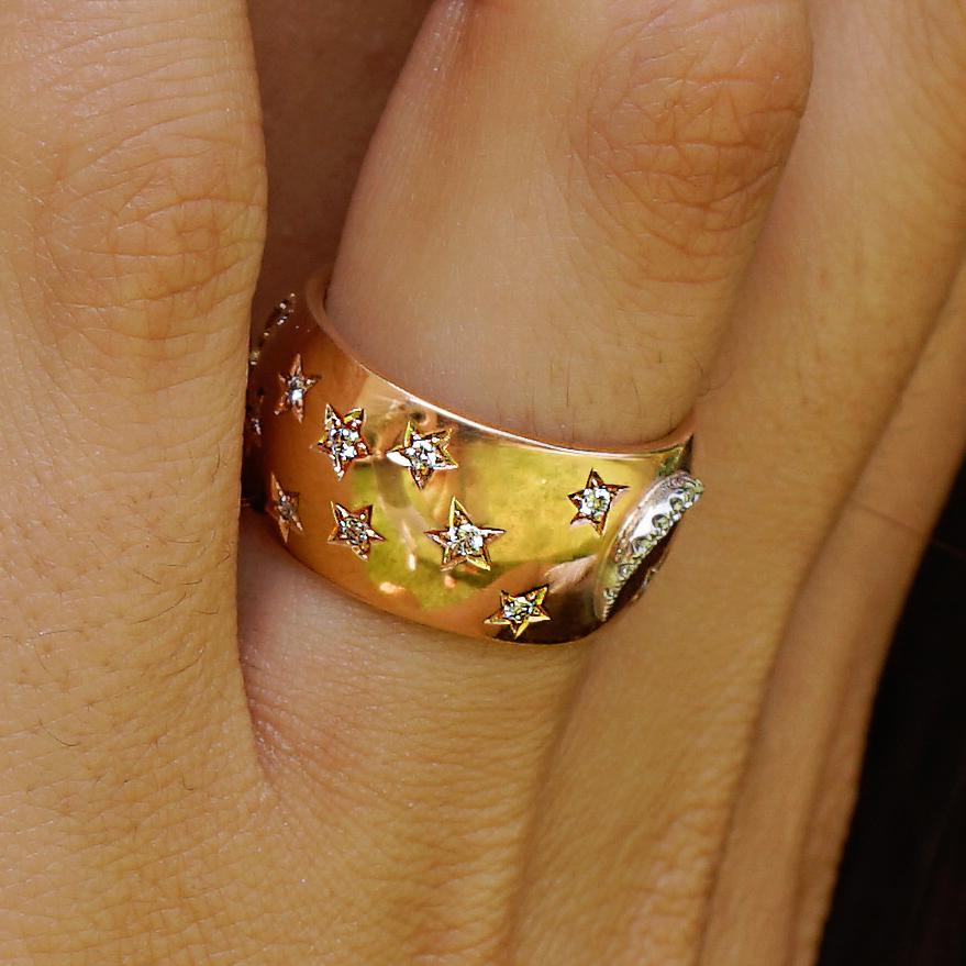 gold sun and moon ring