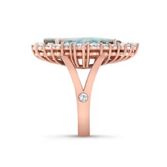 Amy Y 18K Gold Australian Boulder Opal and Diamond Contemporary Ring 'Lily'