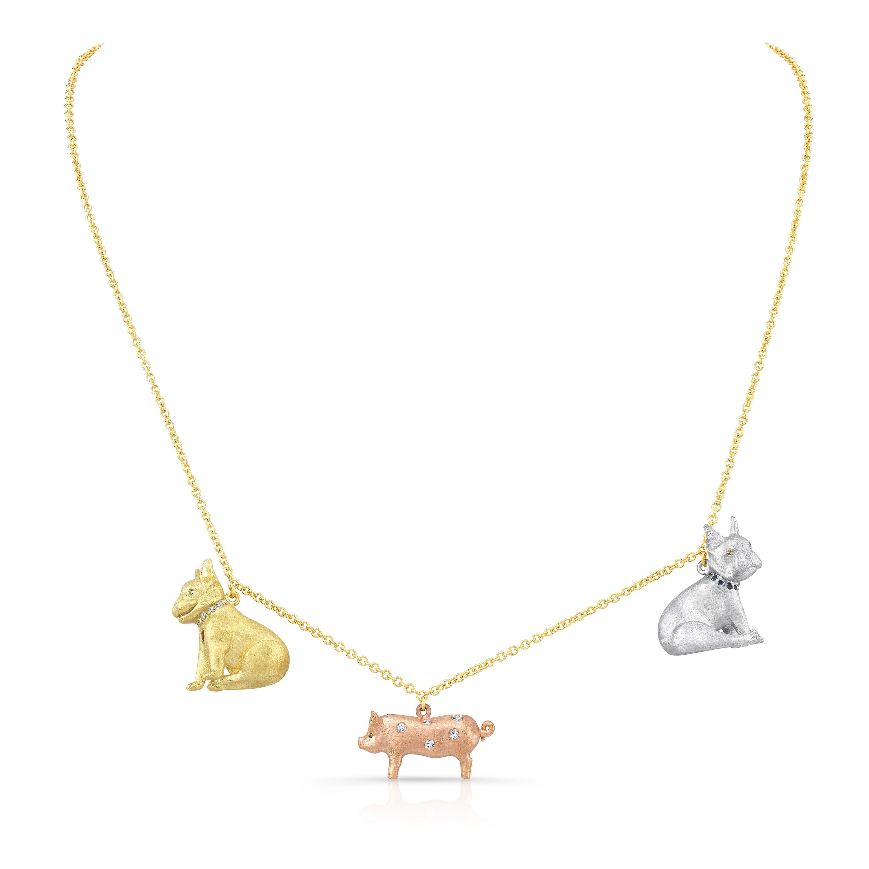 Amy Y's 18K-gold and diamond pendants from the animal kingdom are an animal lovers' dream come true.  Amy's love of animals and nature has always been a trademark of her unique and whimsical designs.  Handmade by Amy's skilled European artisans,