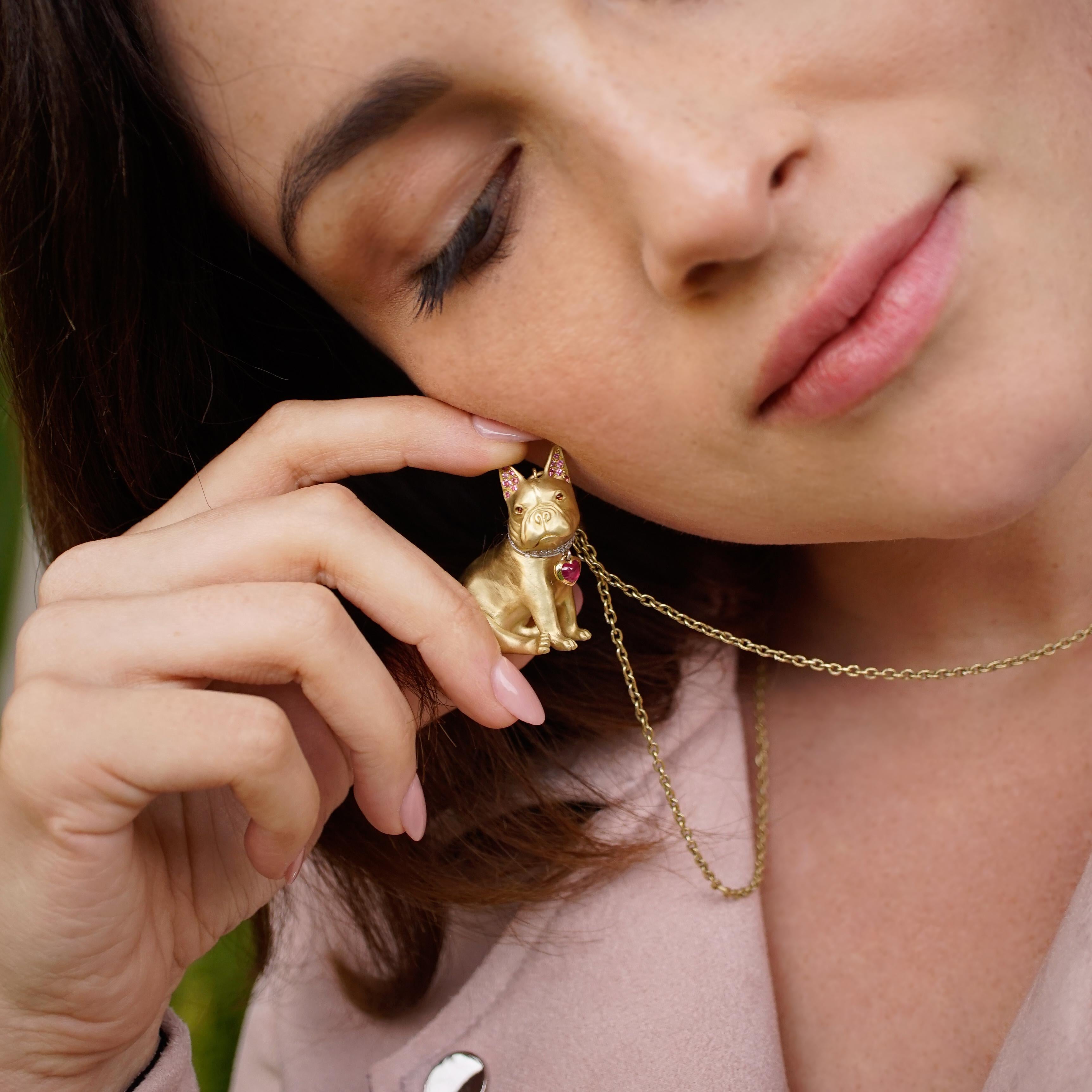 french bulldog gold pendant