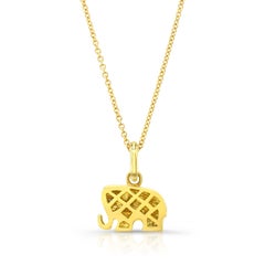 18 Karat Gold, Diamond, Sapphire and Enamel Elephant Charm Pendant 'Ruby Love'