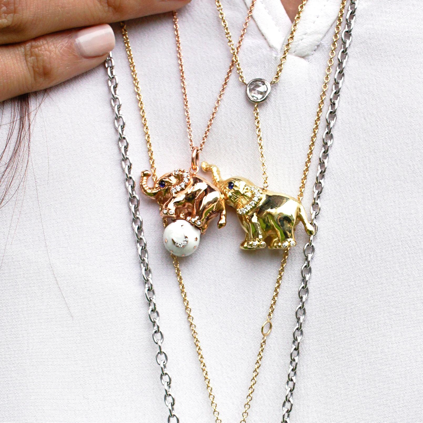 gold elephant necklace tiffany