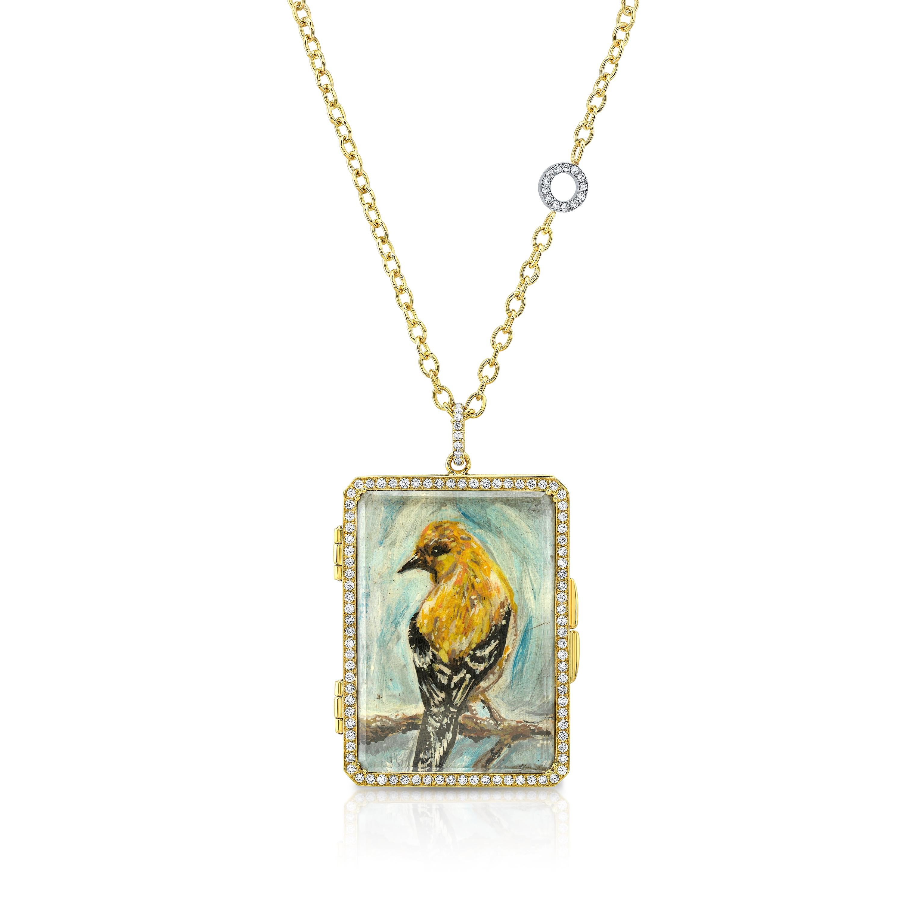 bird locket necklace