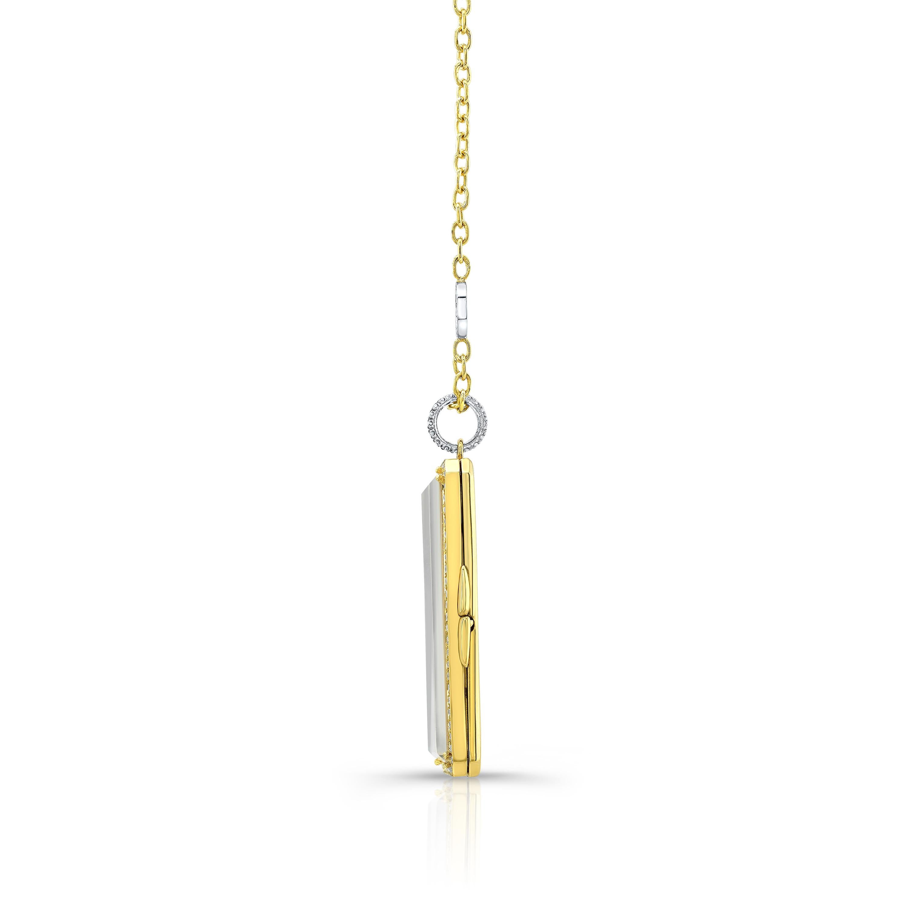Women's Amy Y 18K Gold, Platinum, Diamond, Citrine, Enamel Bird Locket Pendant 'Olivia'