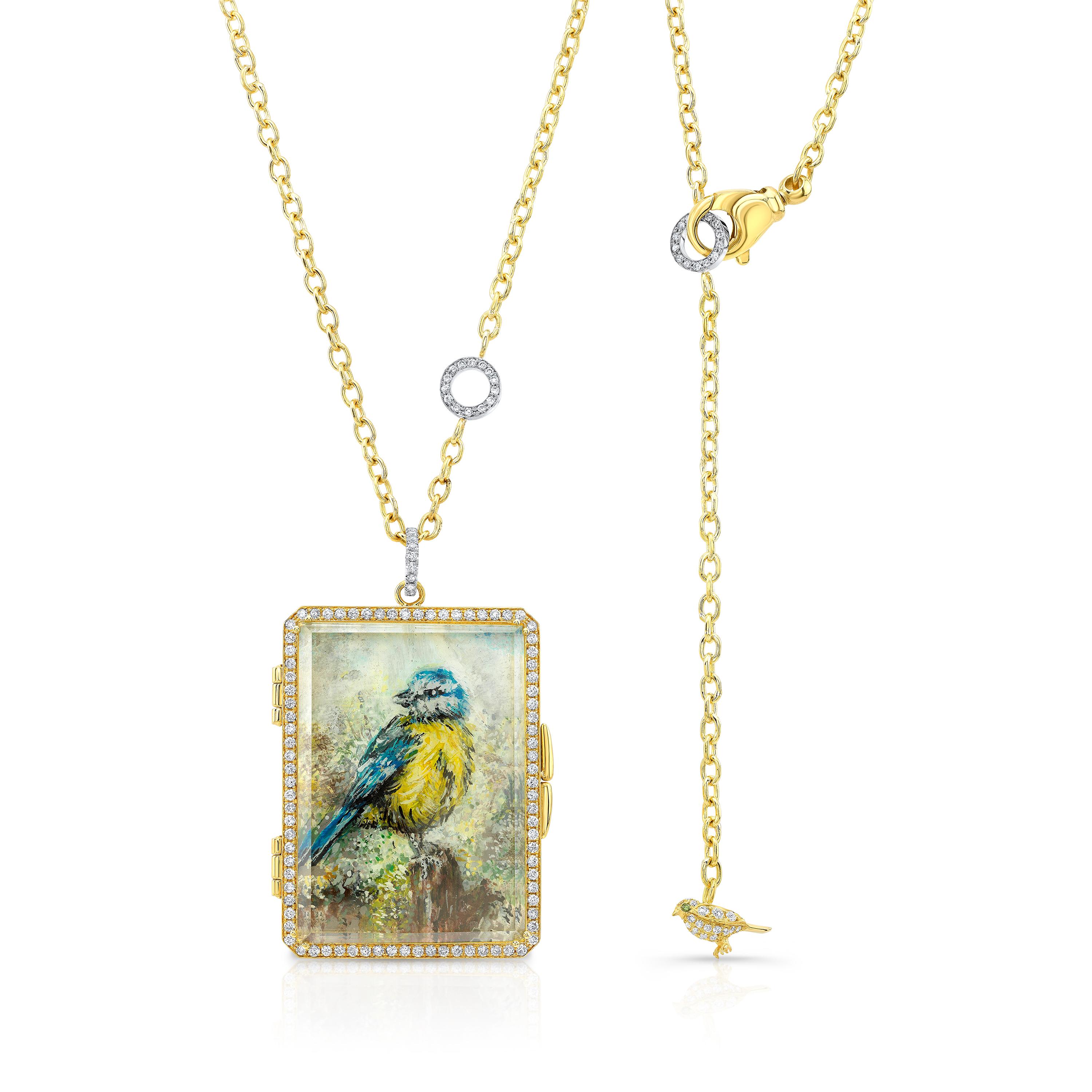 enamel bird necklace