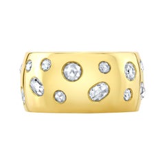 Amy Y 18K-Yellow Contemporary Gold and Rose Cut Diamond Comfort Ring 'Penelope'