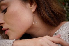 Amy Y Contemporary 18 Karat Gold and Diamond Crescent Drop Earring 'Calypso'