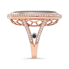 Amy Y's Australian Yowah Opal, Diamond and 18K Gold, Contemporary Ring 'Sarah'