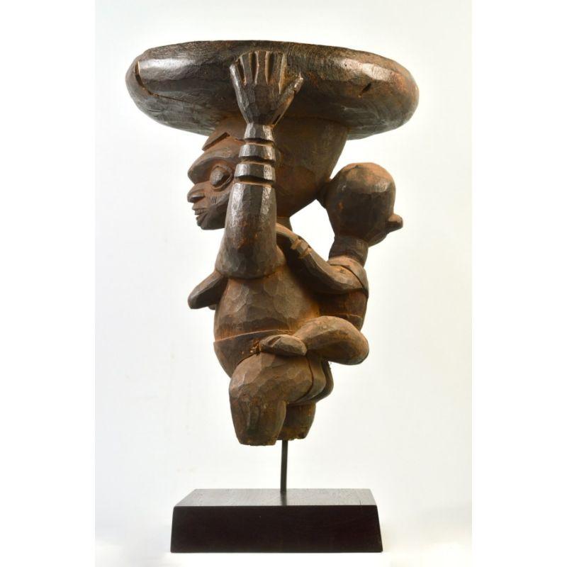 Cameroonian Amyas Naegele Babanki Maternity Stool in Wood For Sale