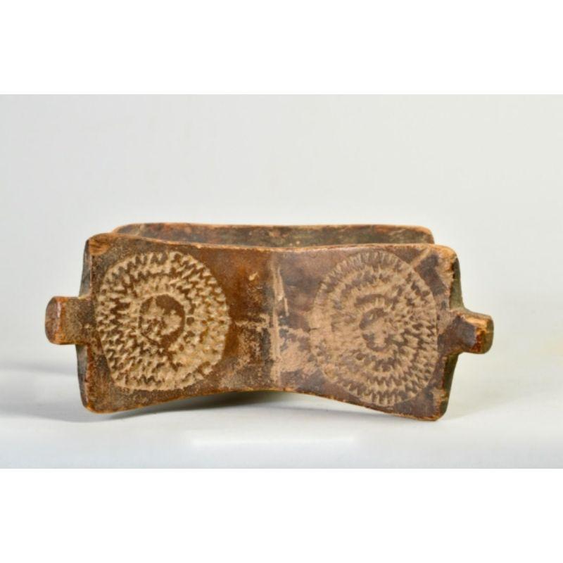 Tribal Amyas Naegele Dogon / Tellem Headrest with Twin Sun Bursts in Wood For Sale