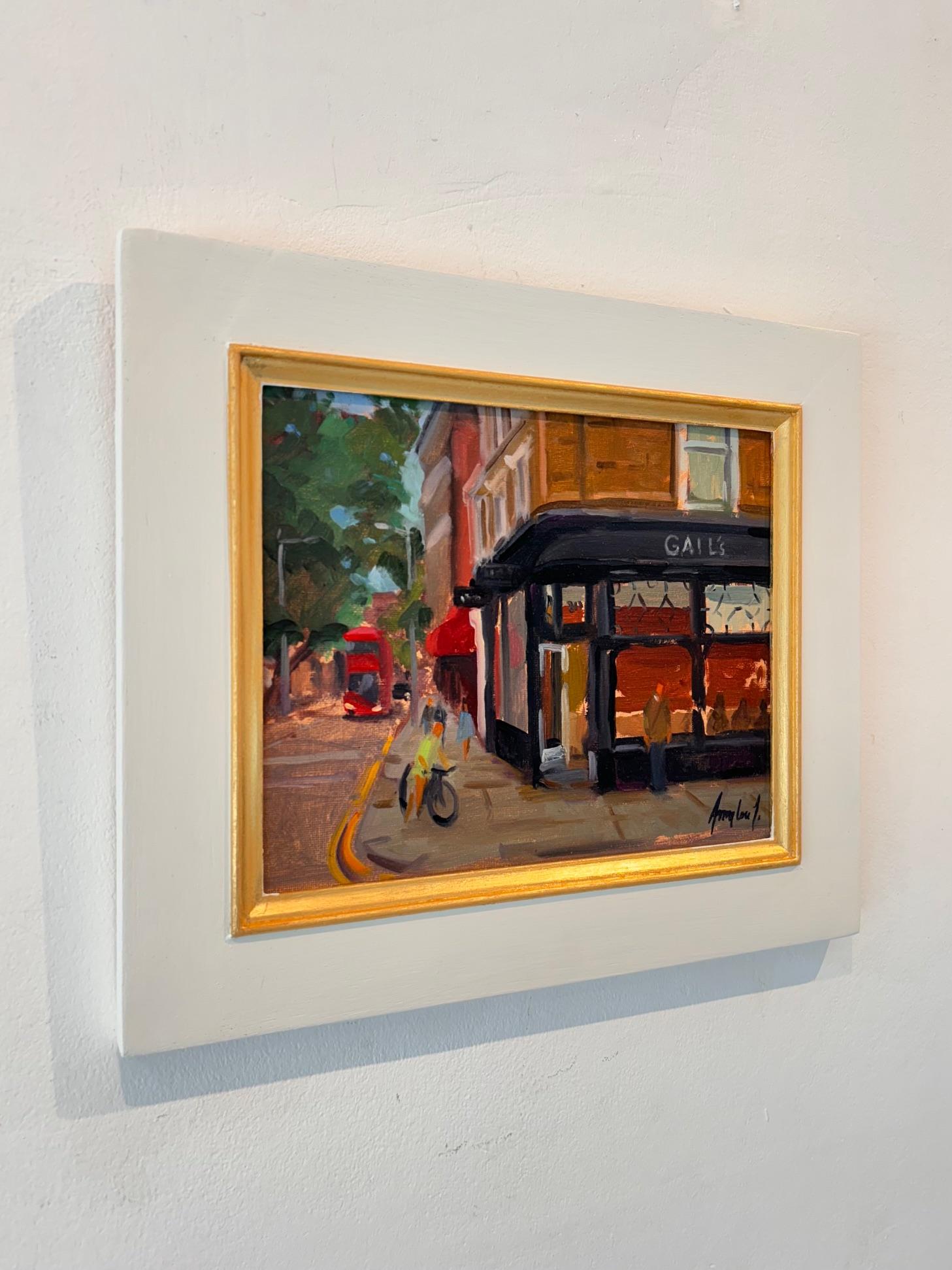 Afternoon at Gail's, Chelsea - Original-Stadtbild-Impressionismus-Zeitgenössische Kunst im Angebot 1