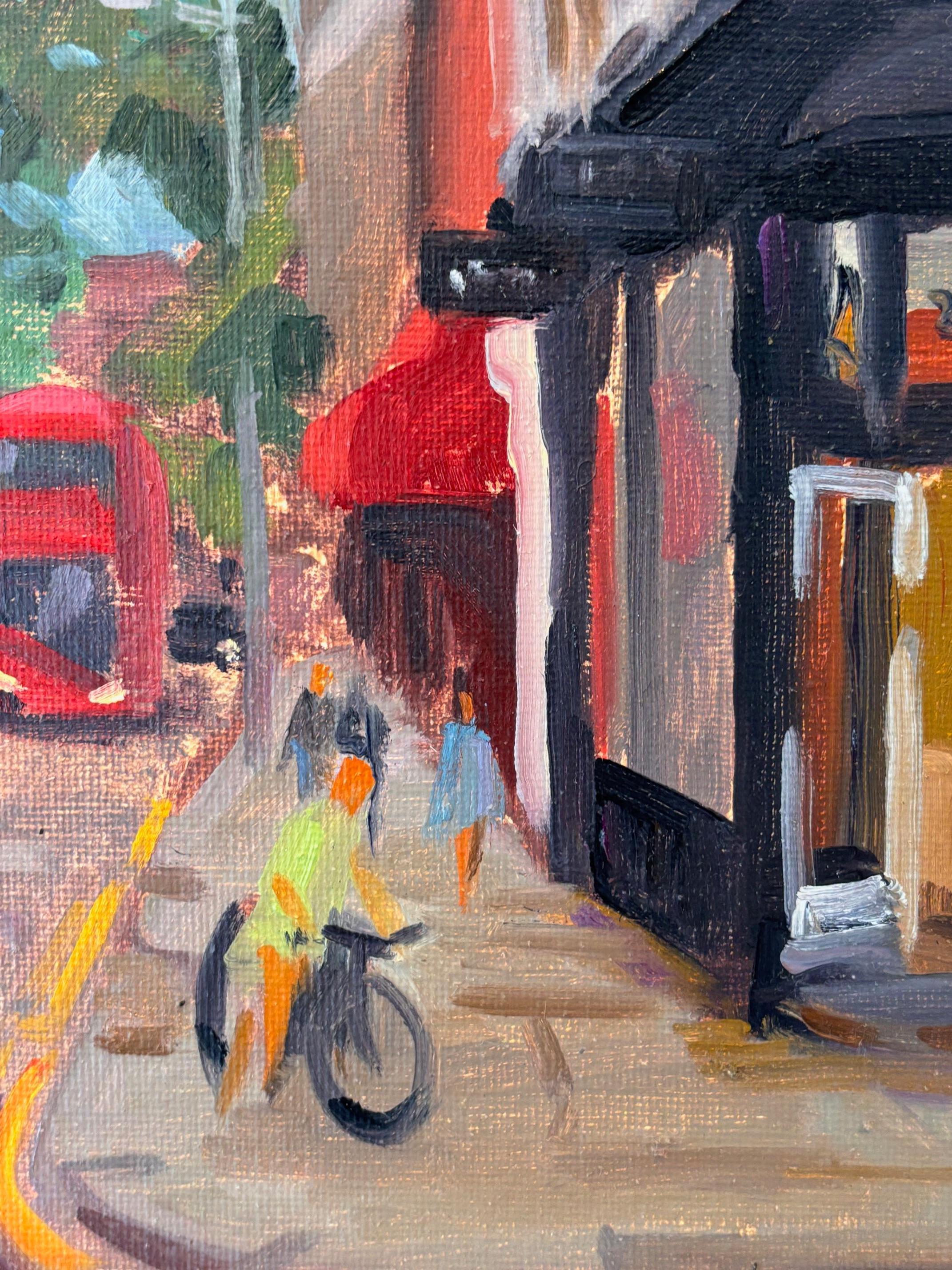 Afternoon at Gail's, Chelsea - Original-Stadtbild-Impressionismus-Zeitgenössische Kunst im Angebot 2