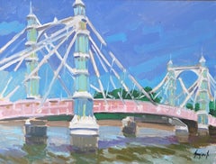 Morgenlicht auf der Albertbrücke-originale Stadtlandschaft Impressionismus-zeitgenössische Kunst